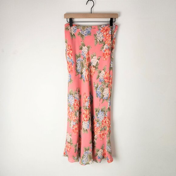 Jones New York Dresses & Skirts - Vintage Silk Skirt Womens 8 Pink Floral Maxi Trad Wife Y2K Feminine Garden